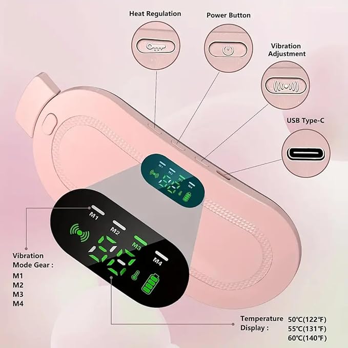 Electric Period Cramp Massager Vibrating Heating Belt