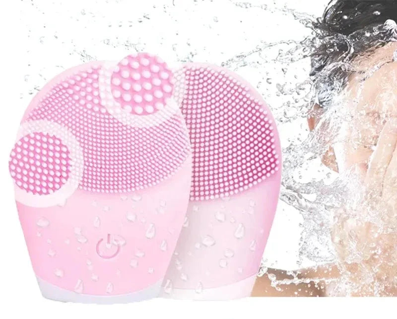 Electric Silicone Vibration Cleansing Tool Facial Massager Device for Skin